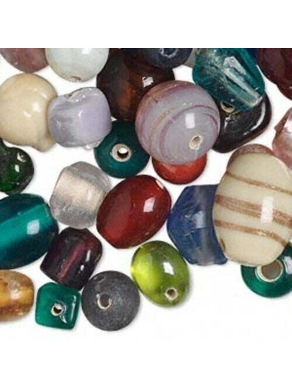 100g Lot Handcrafted India Lampwork Glass Beads Fancy Mixed Colors Shapes